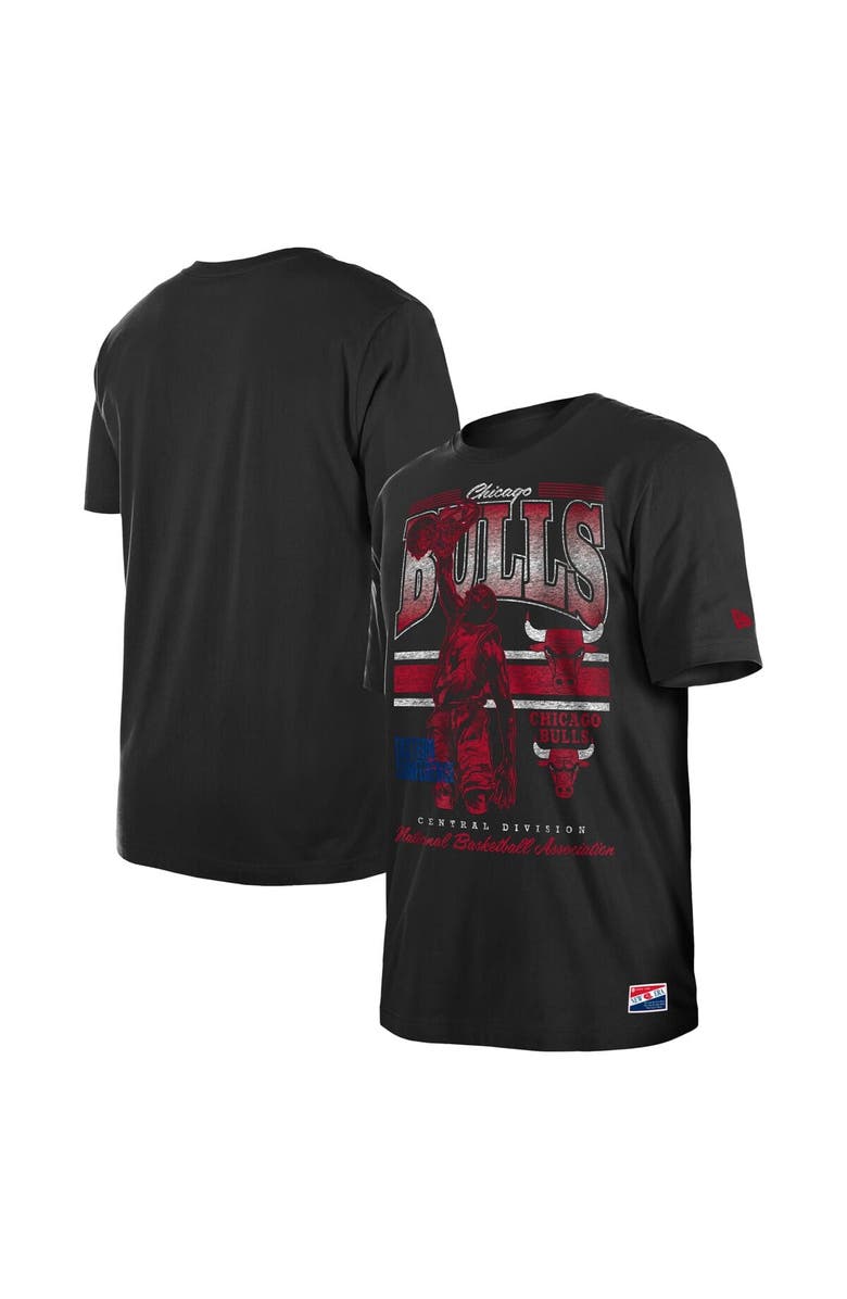 New Era Men's New Era Black Chicago Bulls Enzyme Wash Oversized T-Shirt, Alternate, color, 