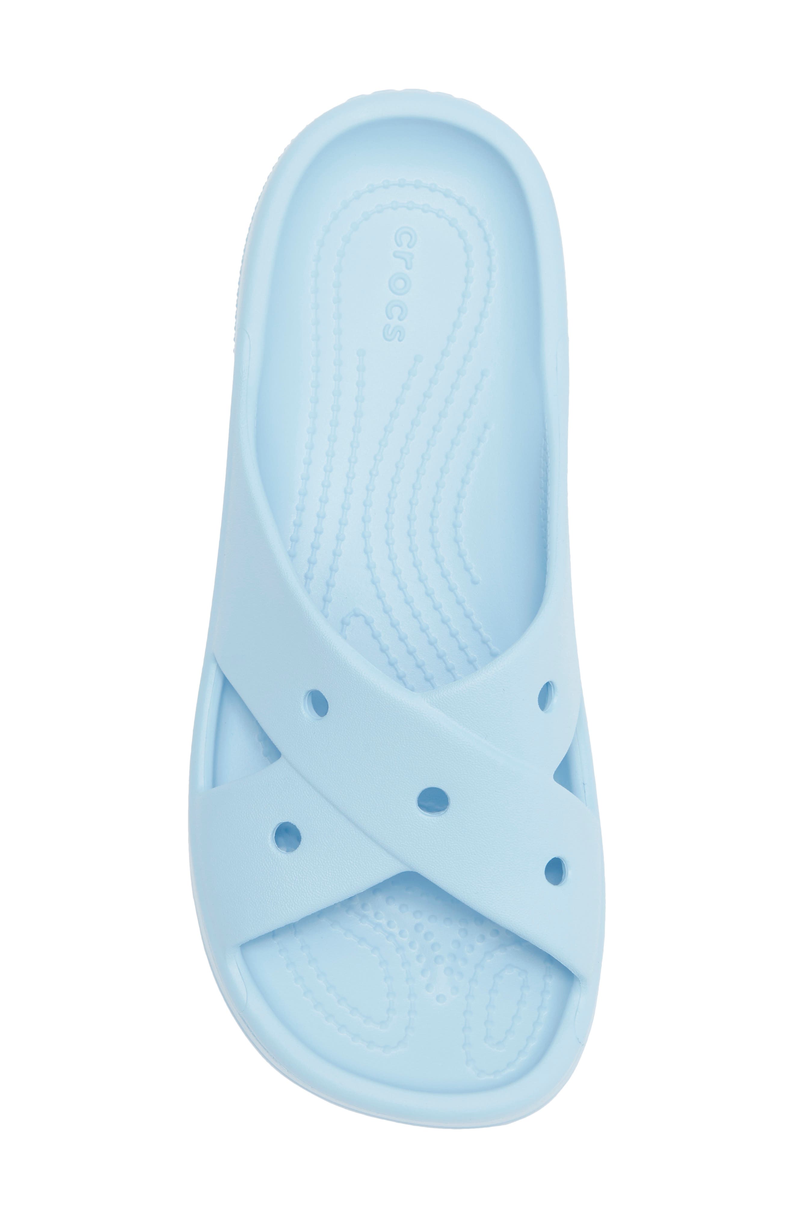 Cross Strap Slide Sandal, Alternate, color, BLUE CALCITE