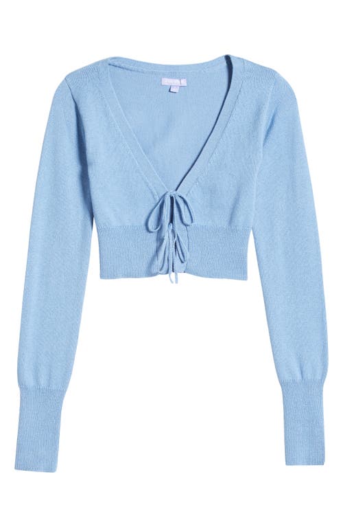 Shop Florence By Mills Tie Front Crop Cardigan In Endless Sky