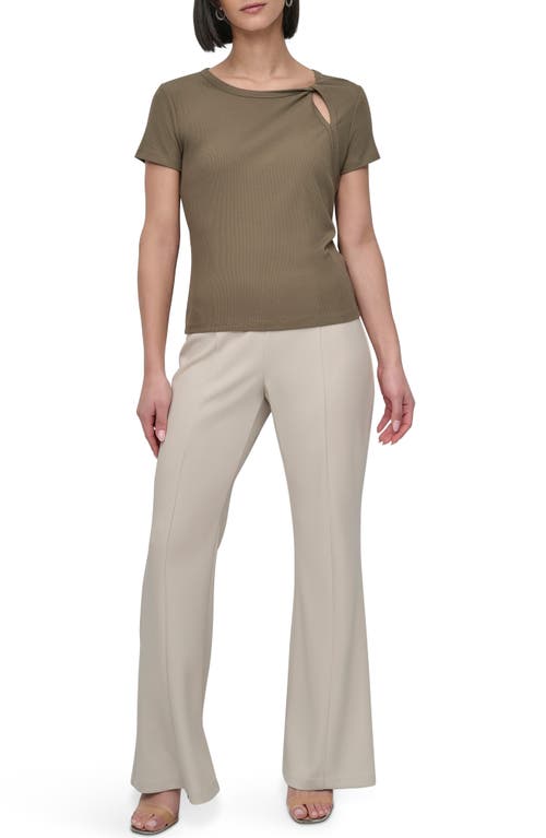 DKNY DKNY TWIST NECK RIB T-SHIRT