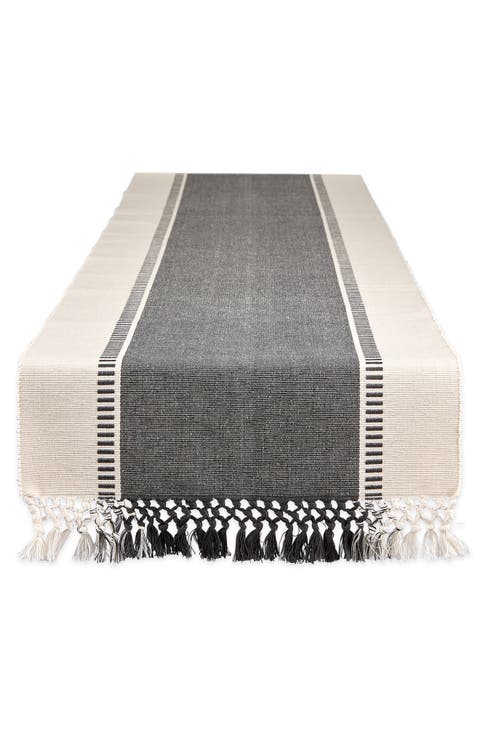 French Blue Dobby Stripe Table Runner