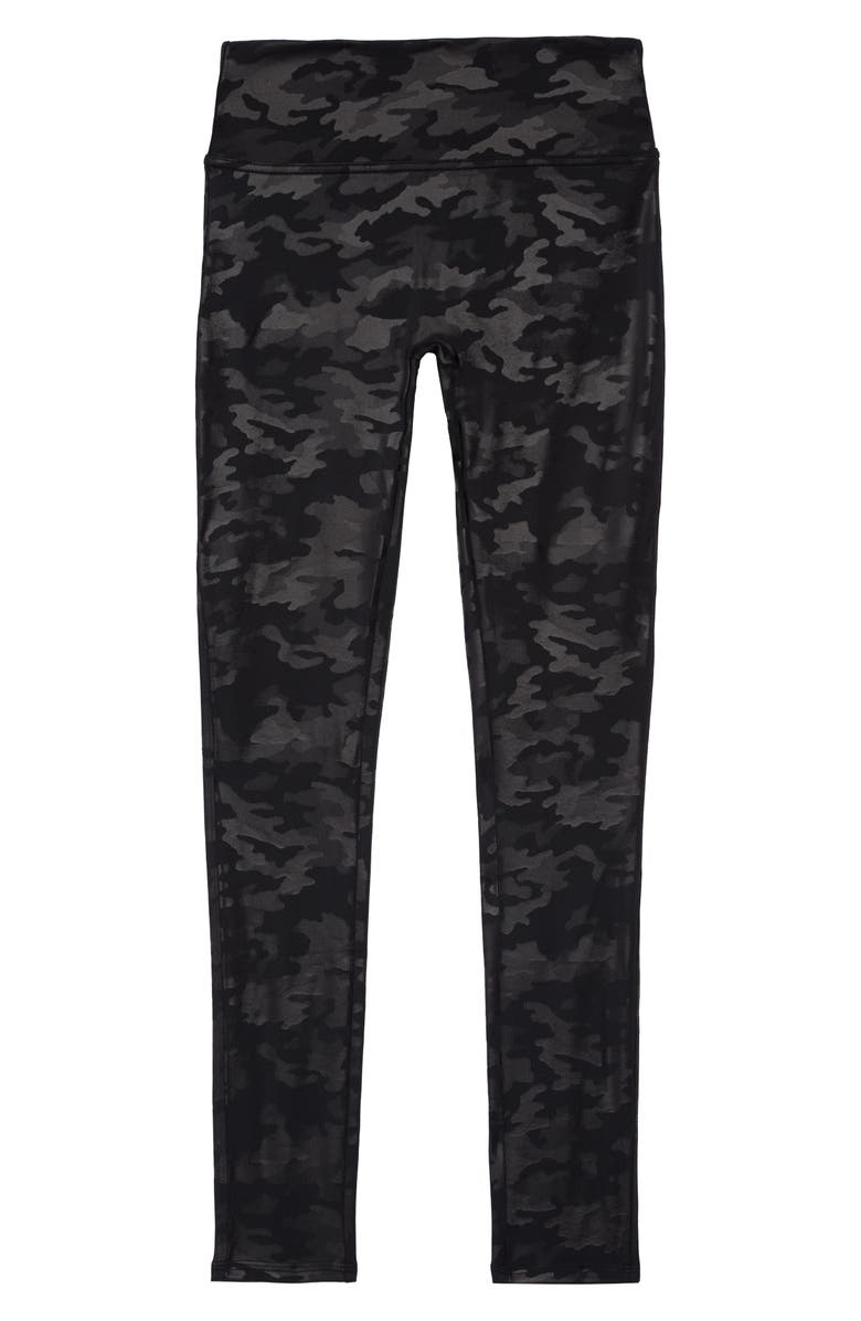 SPANX<sup>®</sup> Kids' Camo Faux Leather Leggings, Main, color, Black