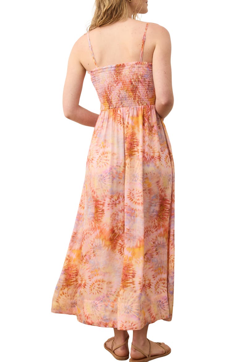 Sutton Tie Dye Smocked Maxi Sundress, Alternate, color, ORANGE TIE DYE