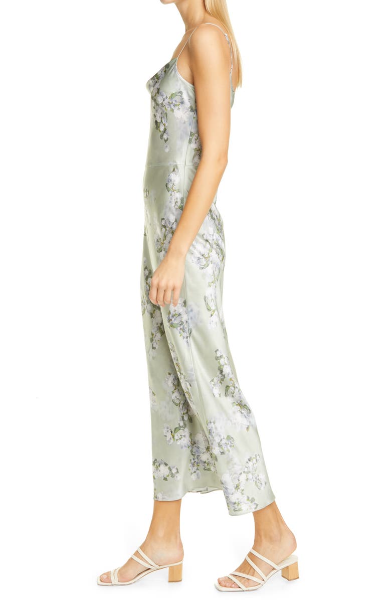 Vince Hazy Blossom Cowl Neck Satin Slipdress, Alternate, color, 