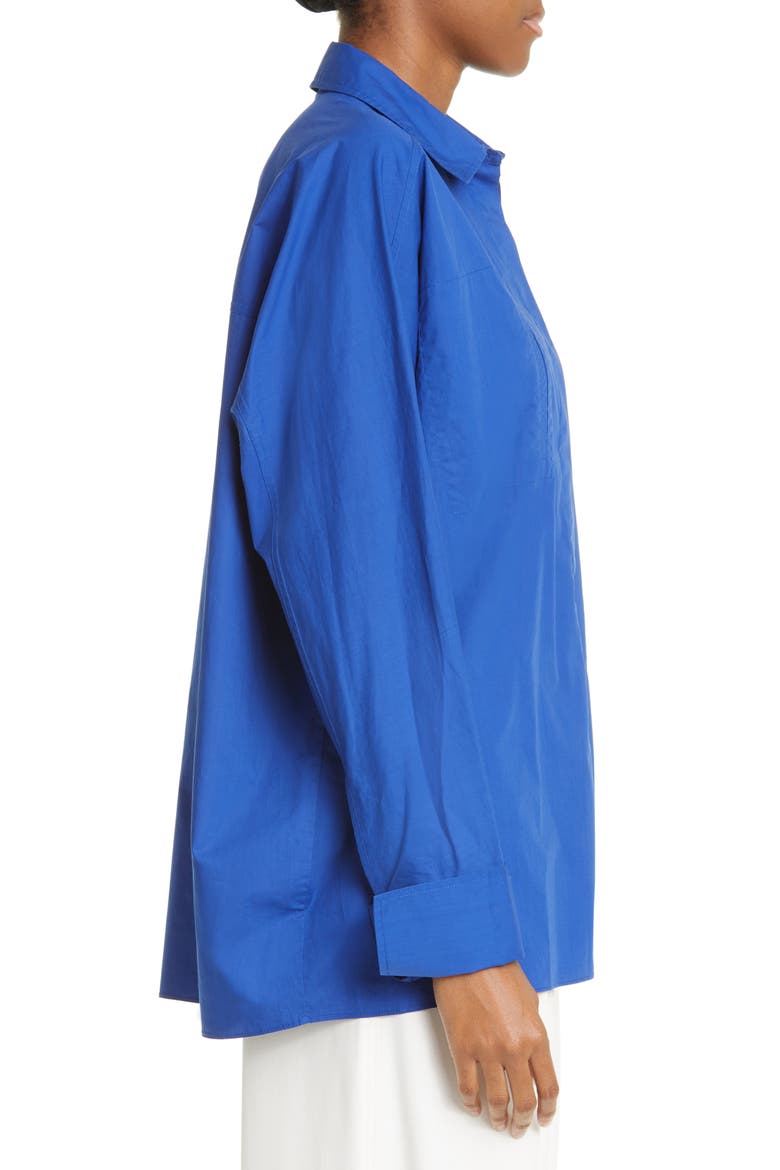 Cotton Button-Up Shirt, Alternate, color, 431 AZURE