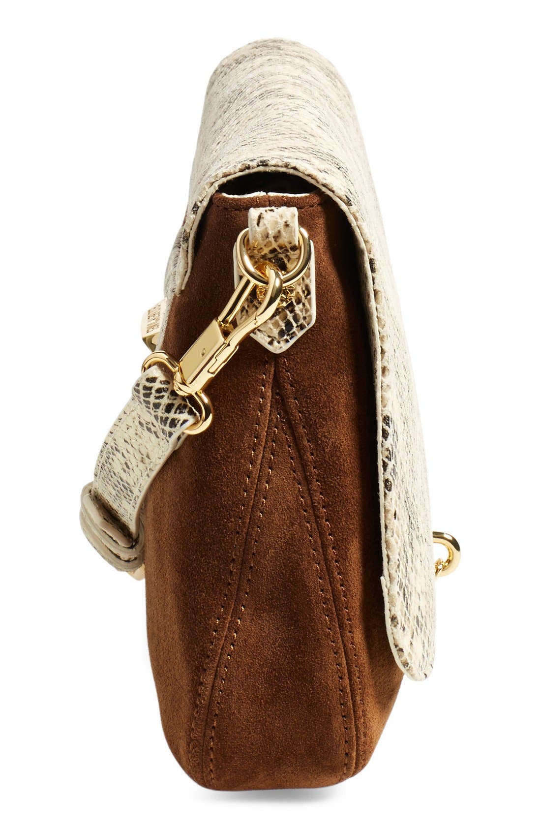 'Mini Cynnie' Suede Crossbody Bag, Alternate, color, COCO MULTI
