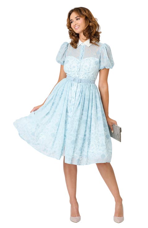 1950s Short Sleeve Collared Hollie Swing Dress