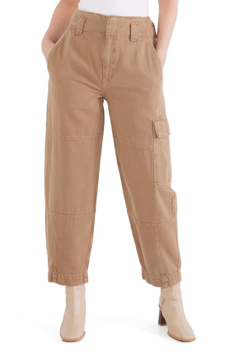 Juni High Waist Crop Relaxed Cargo Pants, Main, color, PETRIFIED OAK