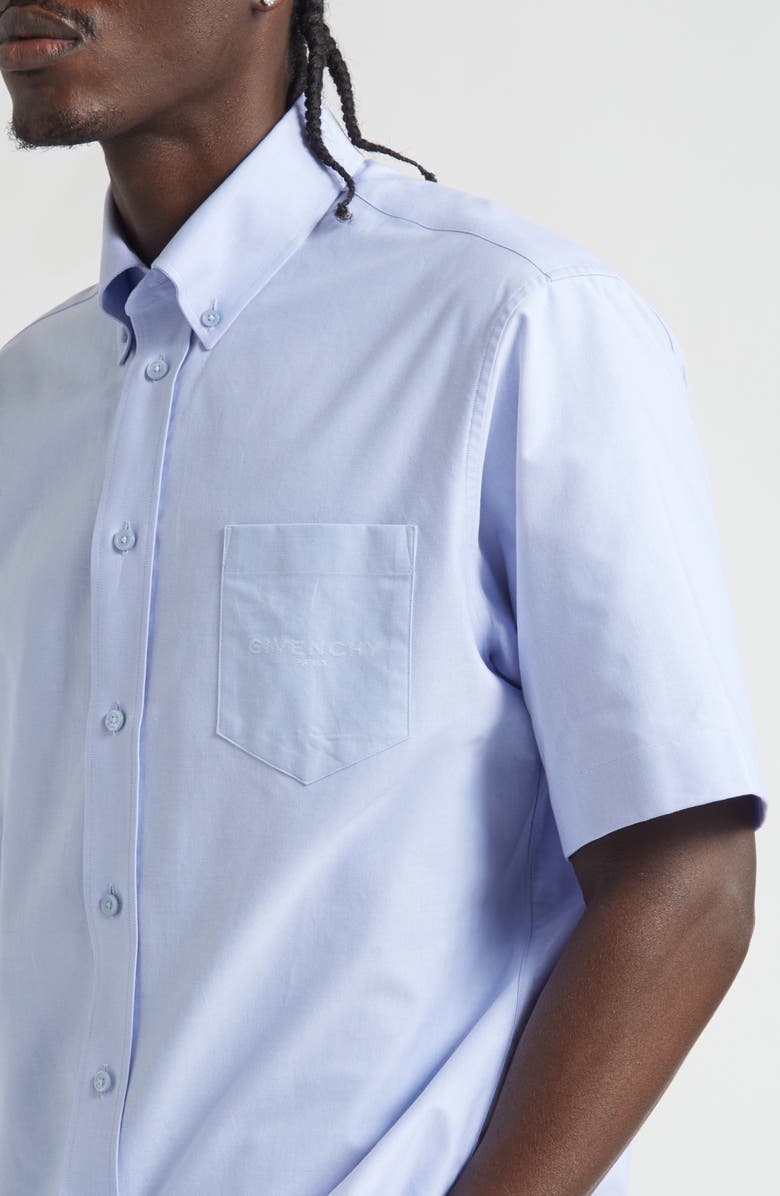 Burberry Standrich EKD Slim Fit Cotton Oxford Button-Down Shirt, Alternate, color, Blue Smoke