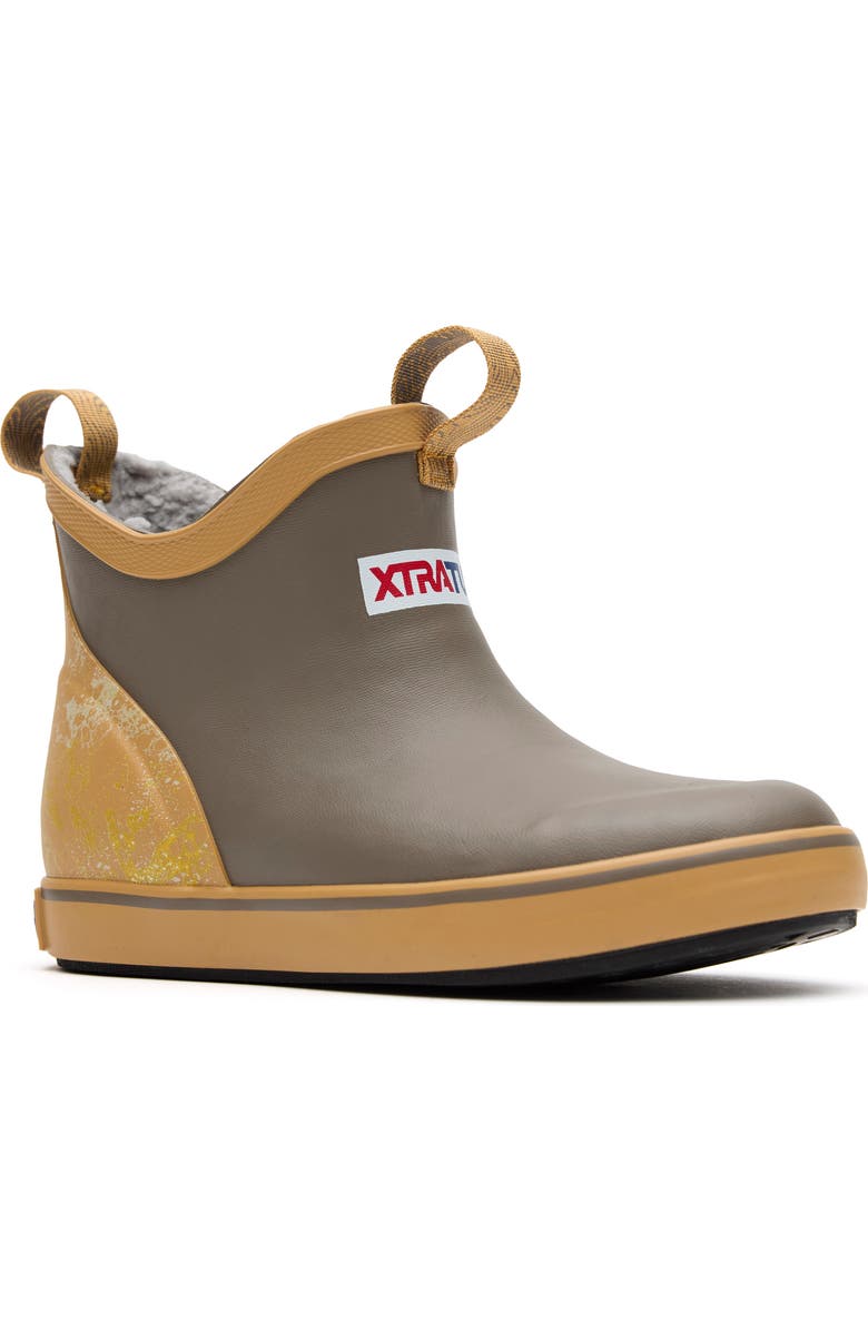 XTRATUF Trolling Ice Fleece Lined Waterproof Ankle Deck Boot, Main, color, Chocolate Chip