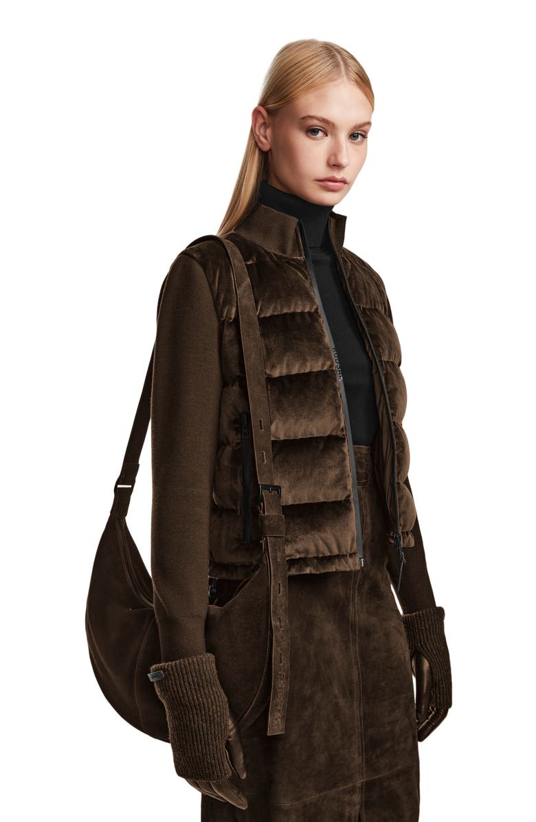 Rudsak CAMILLE V WOMEN'S VELVET HYBRID KNIT & LIGHT DOWN JACKET, Alternate, color, 