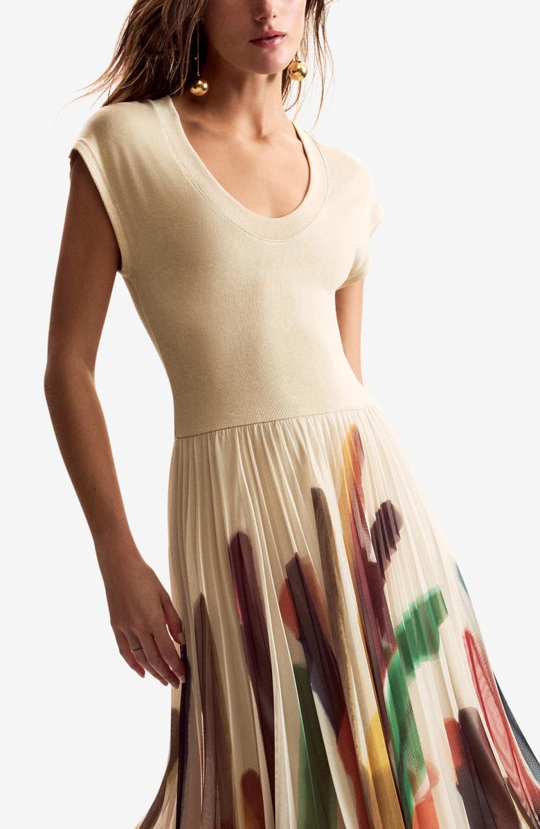 Desigual Handkerchief Hem Dress, Alternate, color, Off White