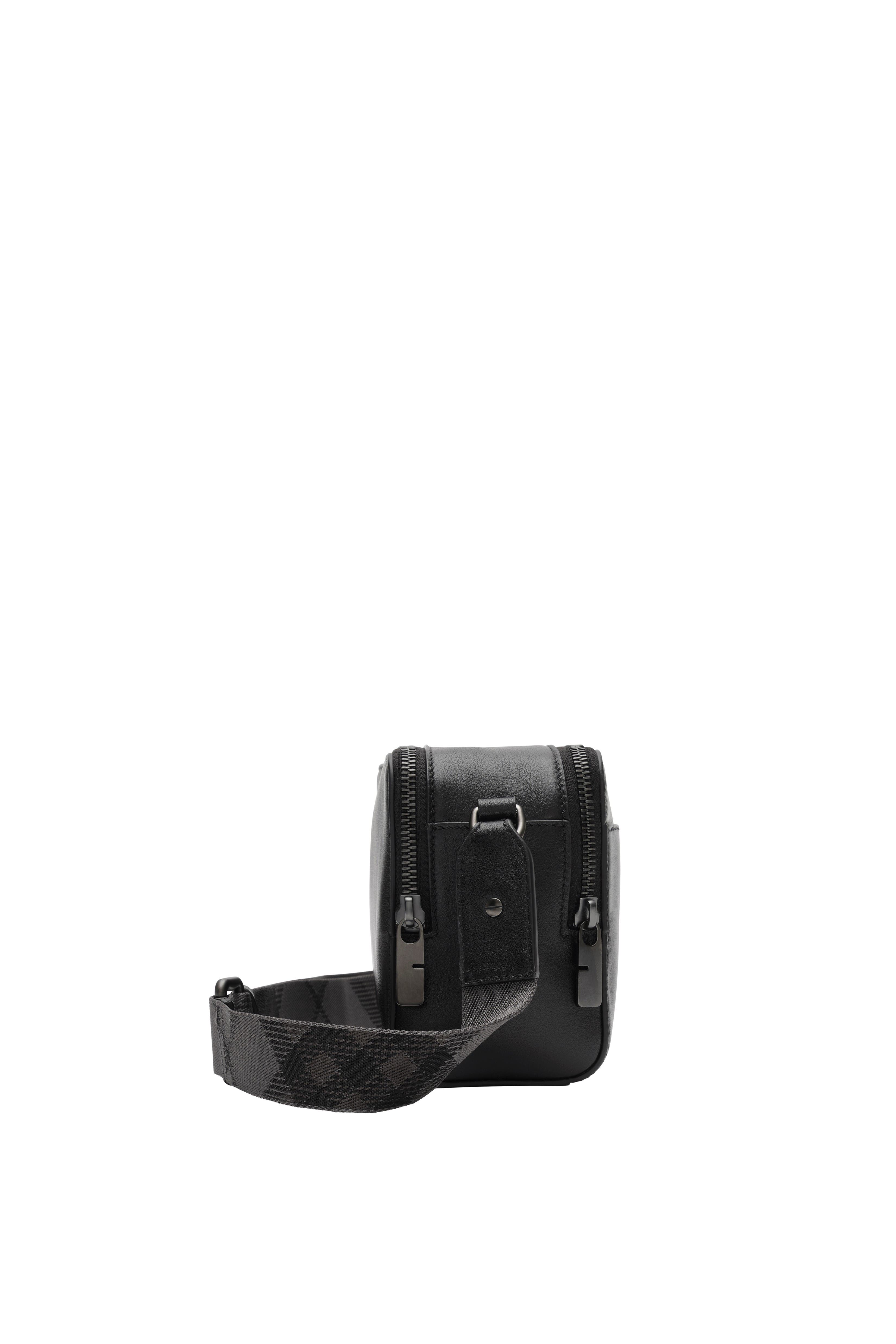 Burberry Pop Check Crossbody Bag, Alternate, color, Black/Iron Grey
