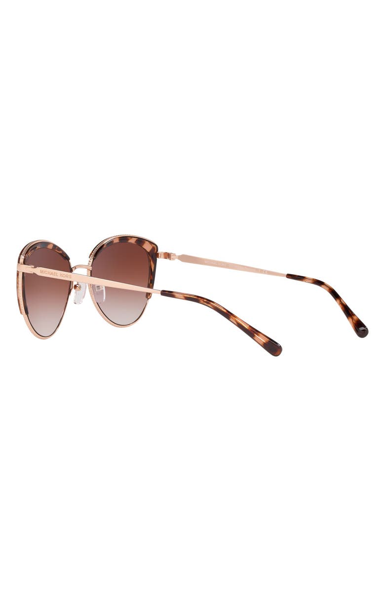 Michael Kors 56mm Gradient Cat Eye Sunglasses, Alternate, color, Rose Gold/ Brown Clear