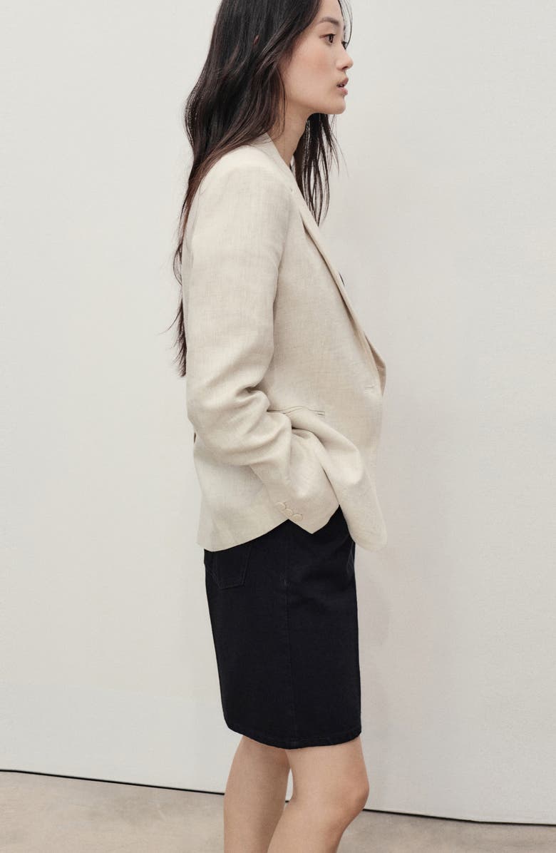 MANGO High Waist Denim Bermuda Shorts, Alternate, color, Black Denim