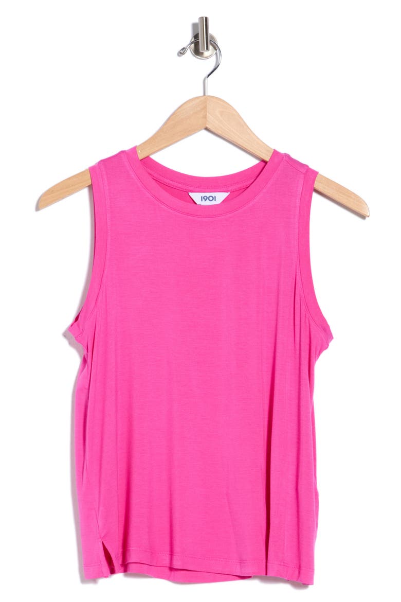 Crewneck Easy Tank, Alternate, color, PINK CYCLAMEN
