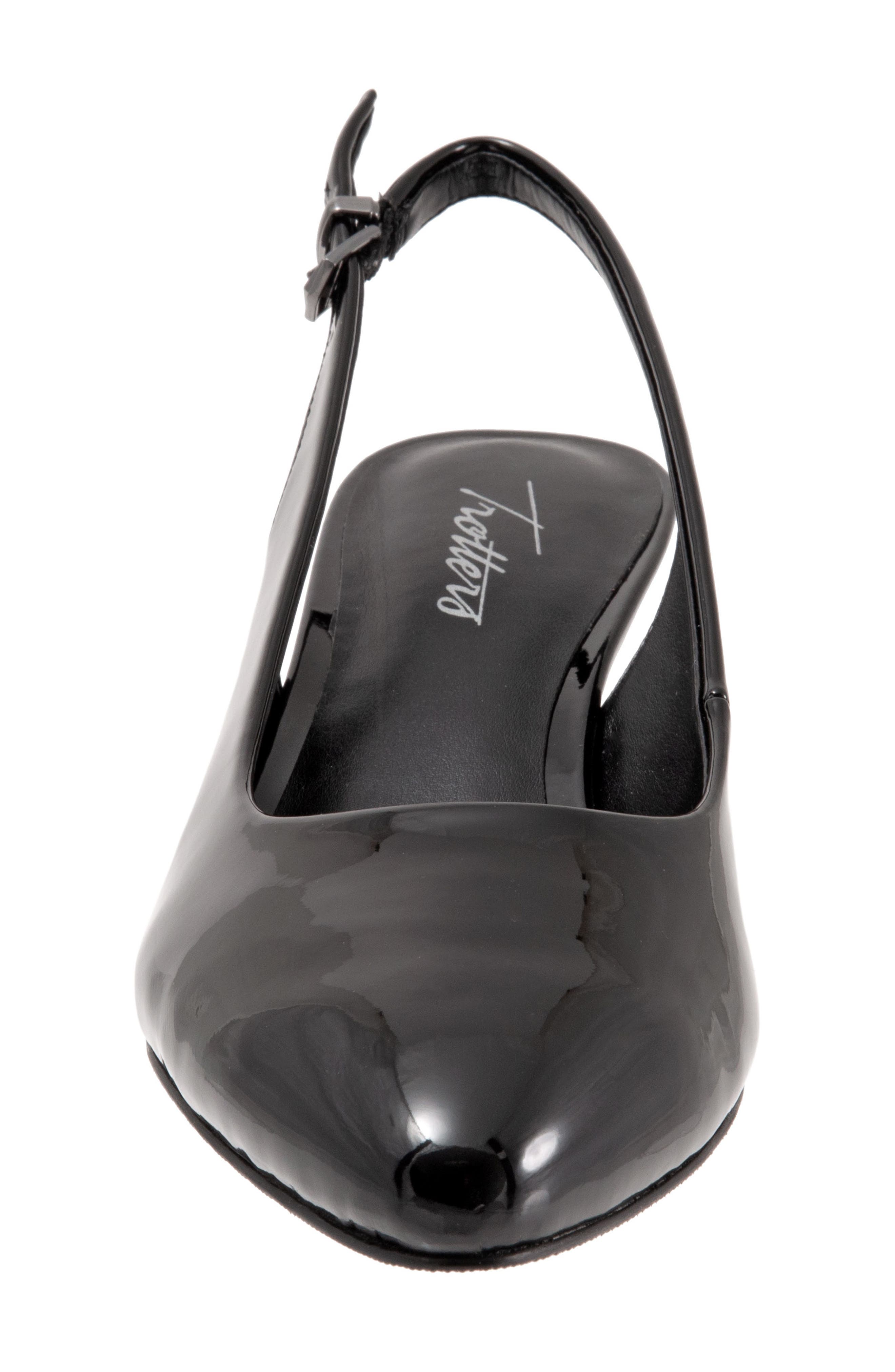Keely Kitten Heel Slingback Pump, Alternate, color, BLACK FAUX PATENT LEATHER