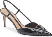 Valentino Garavani VLOGO Pointed Toe Slingback Pump