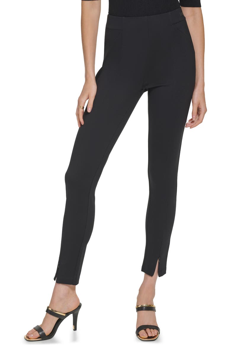 DKNY Front Slip Pull-On Ponte Pants, Main, color, 