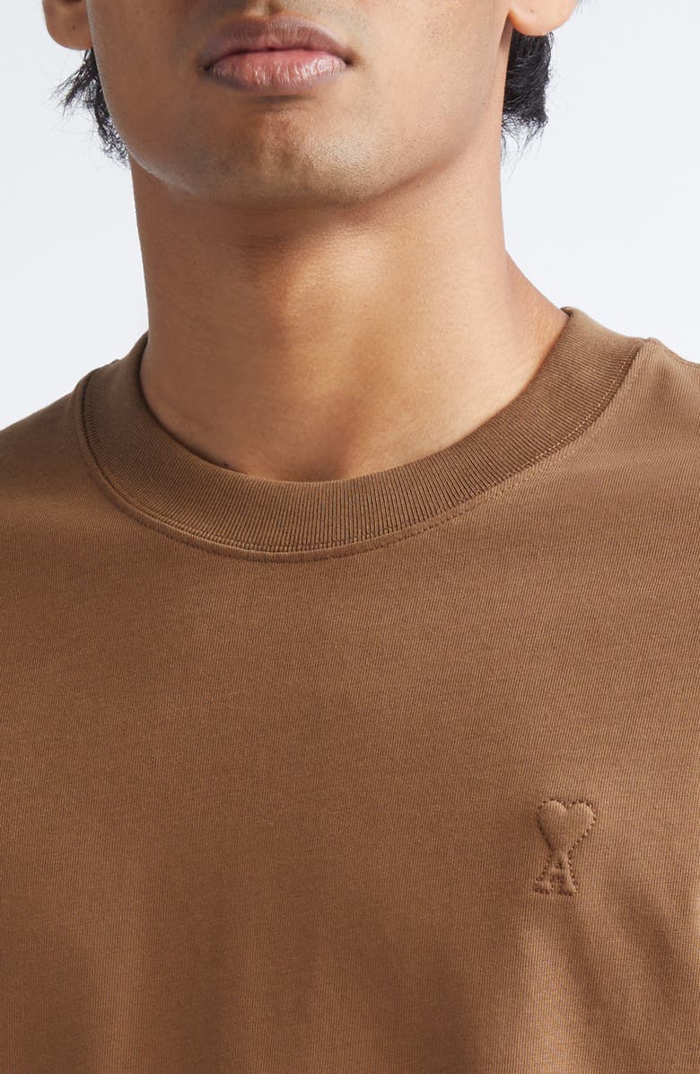AMI PARIS Ami de Coeur Cotton T-Shirt, Alternate, color, Hazelnut
