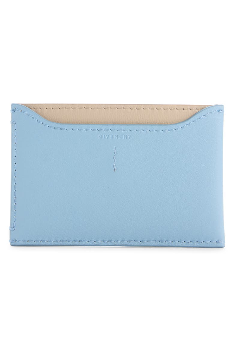 Day Grained Leather Card Case, Alternate, color, 452-LIGHT BLUE