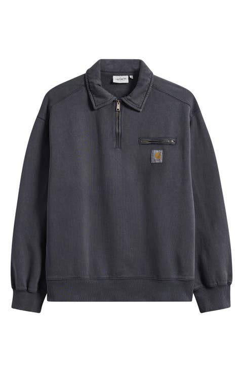Half Zip Cotton Sweatshirt
