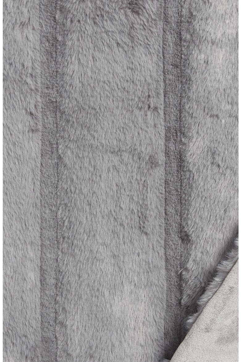 Sheared Stripe Faux Fux Throw Blanket, Alternate, color, GREY GRIFFIN