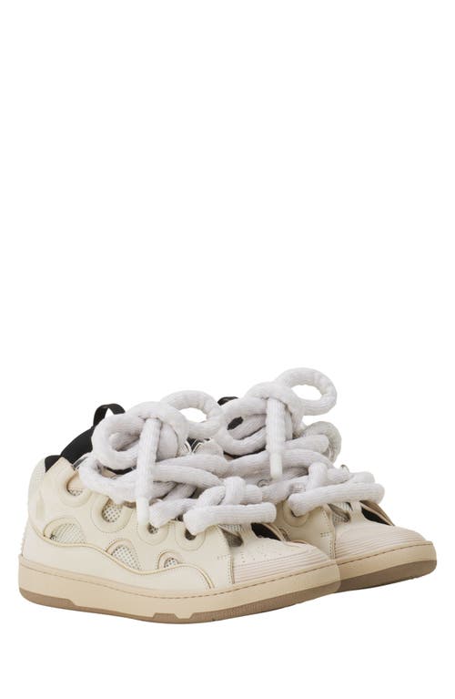 Lanvin Curb Sneakers In Leather With Snake Laces In Multi