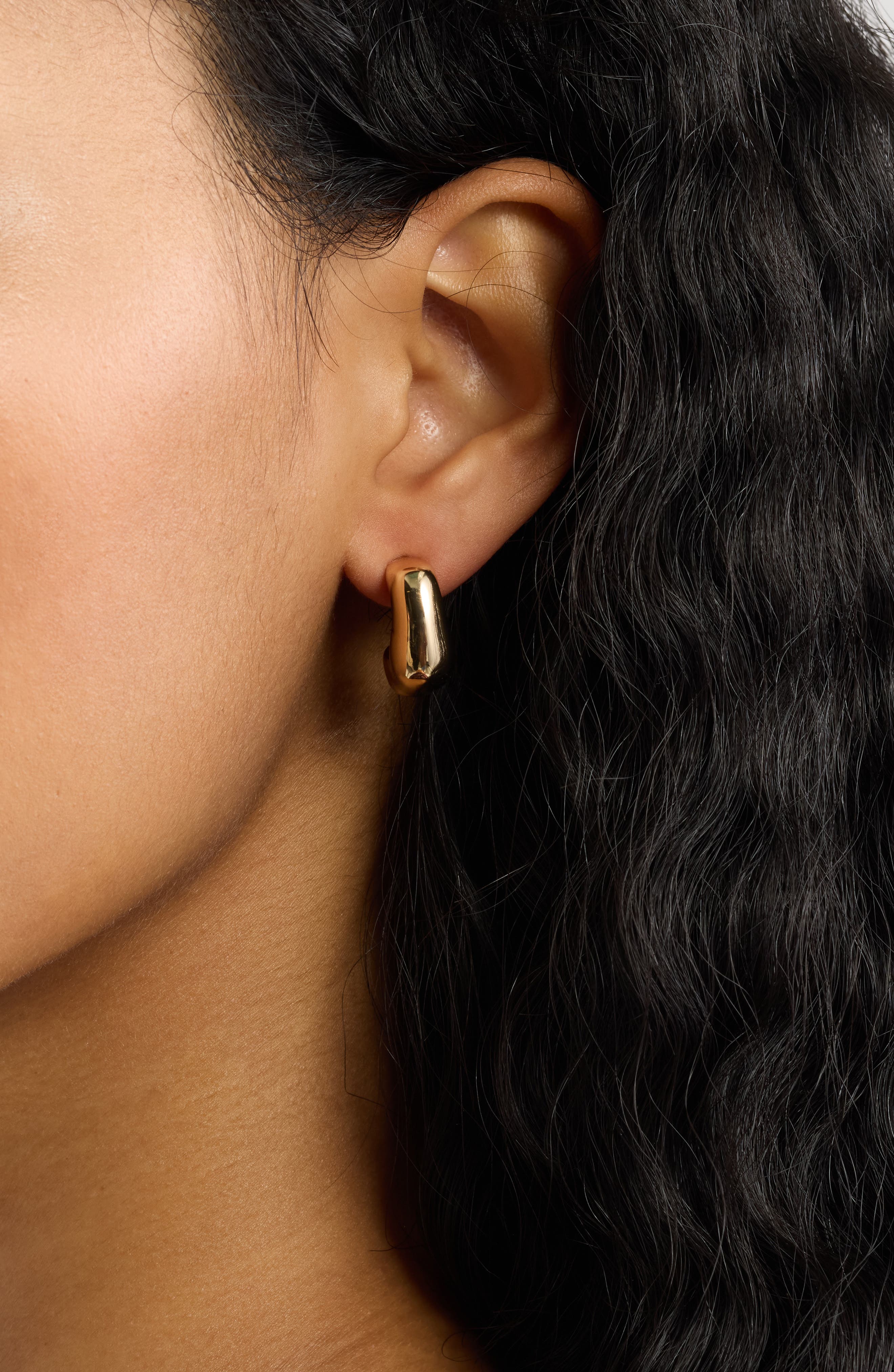 Open Edit Set of 3 Organic Shape Hoop Earrings (Women) | Nordstrom
