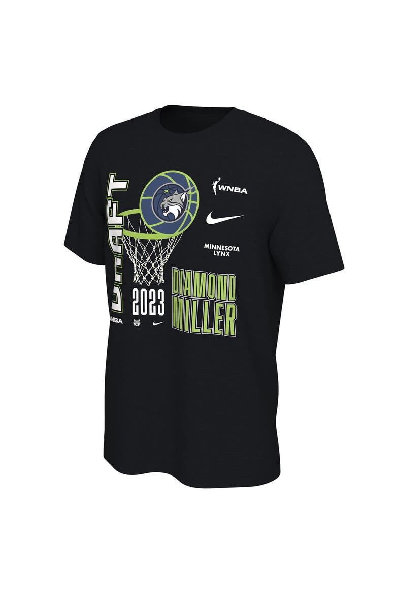 Unisex Nike Diamond Miller Black Minnesota Lynx 2023 WNBA Draft Name & Number T-Shirt, Alternate, color, Black