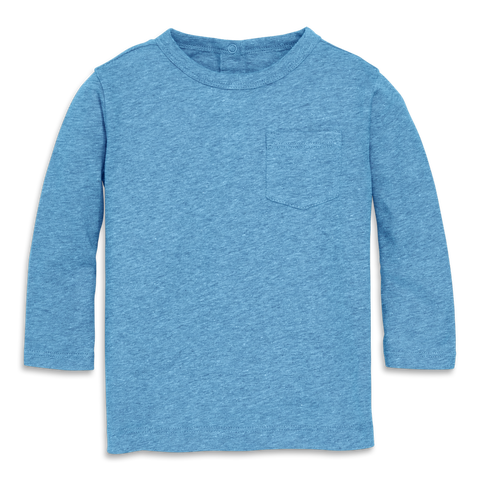Baby Heathered Long Sleeve Pocket Tee