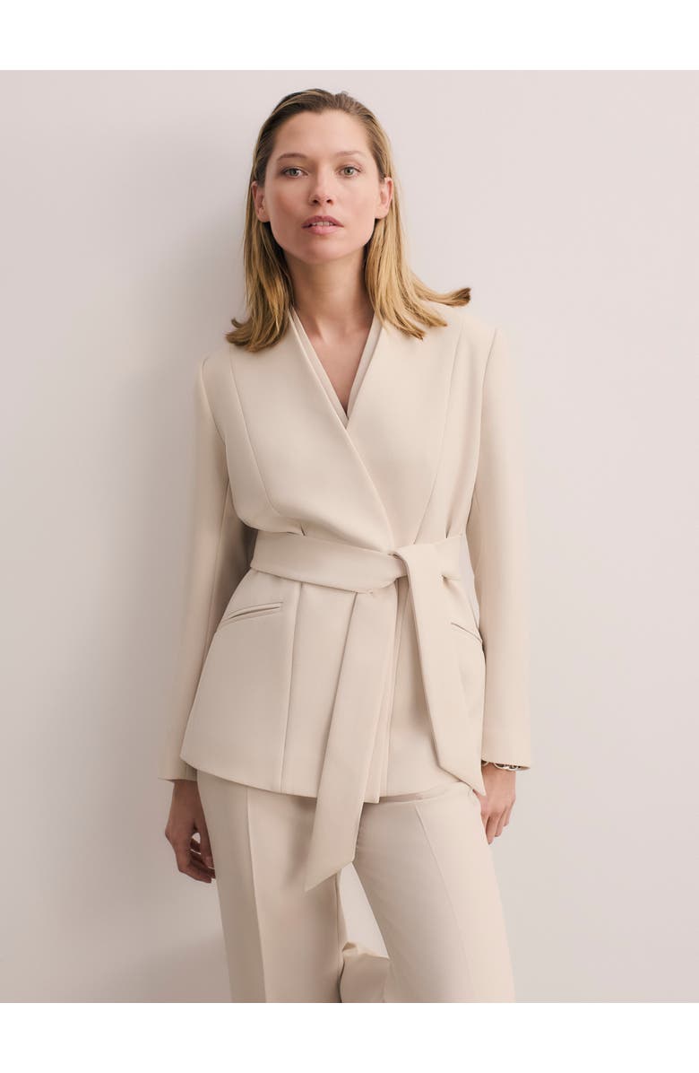 The Fold Selsey Doppio Crepe Blazer, Main, color, Neutral