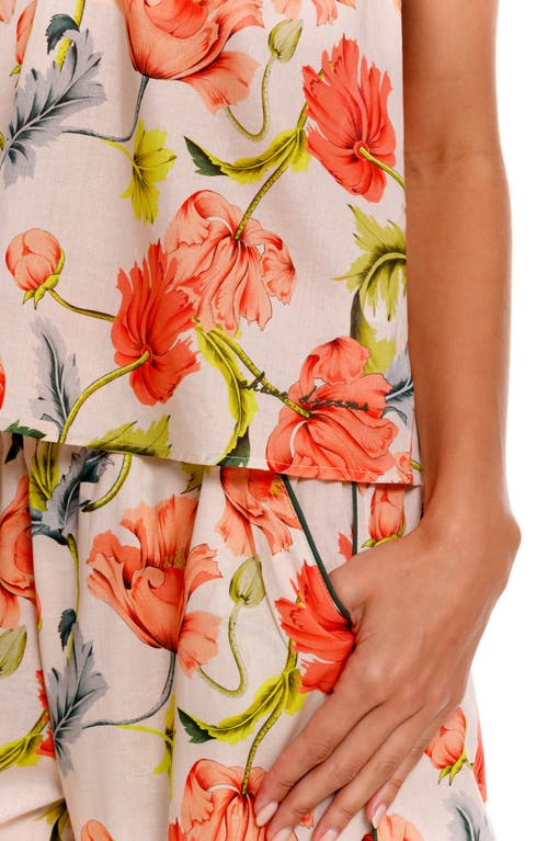 The Lazy Poet Amelie Floral Cotton Pajamas In Light Beige
