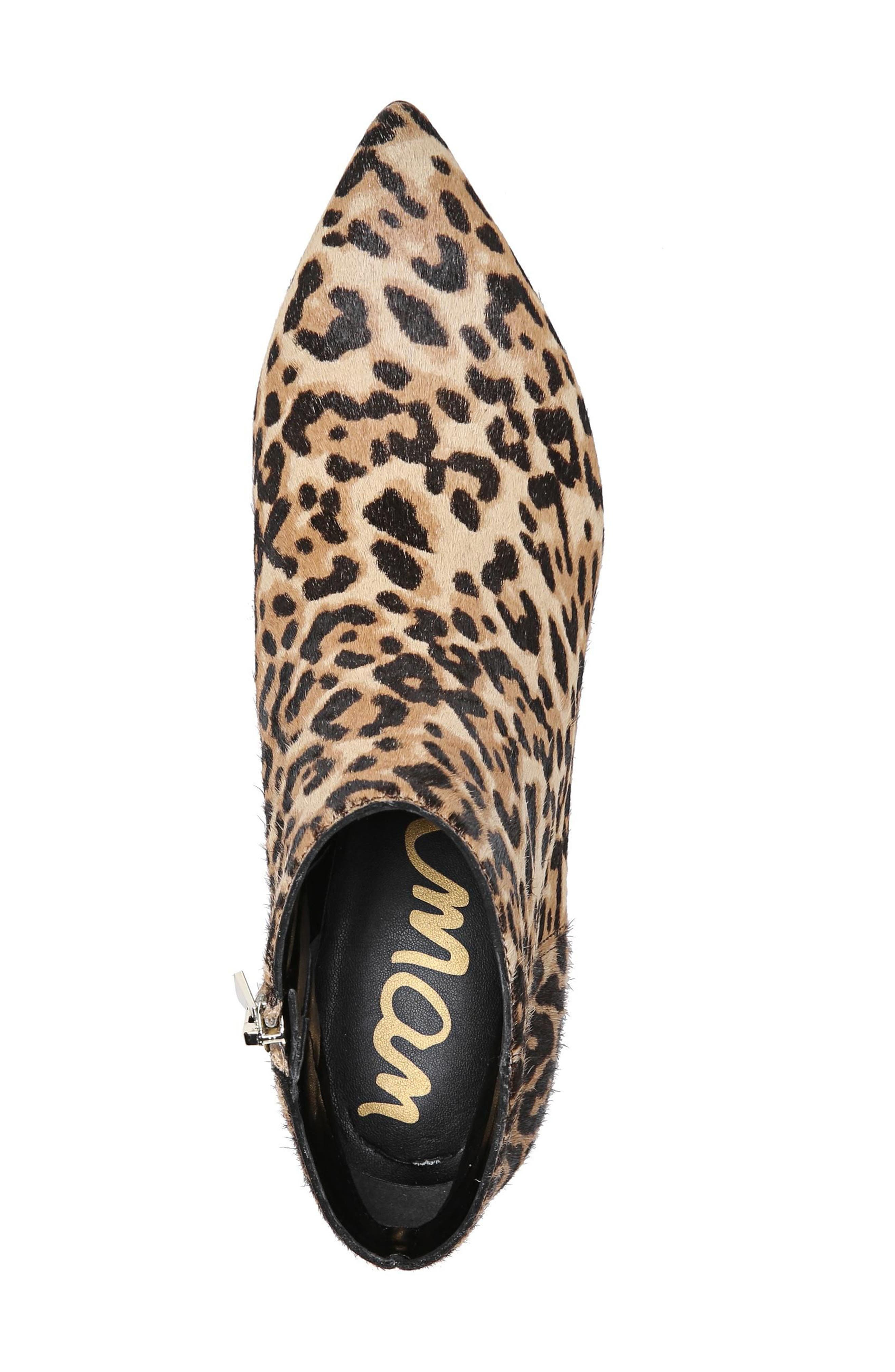 Kinzey Genuine Calf Hair Pointy Toe Bootie, Alternate, color, CHEETAH PRINT CALFHAIR