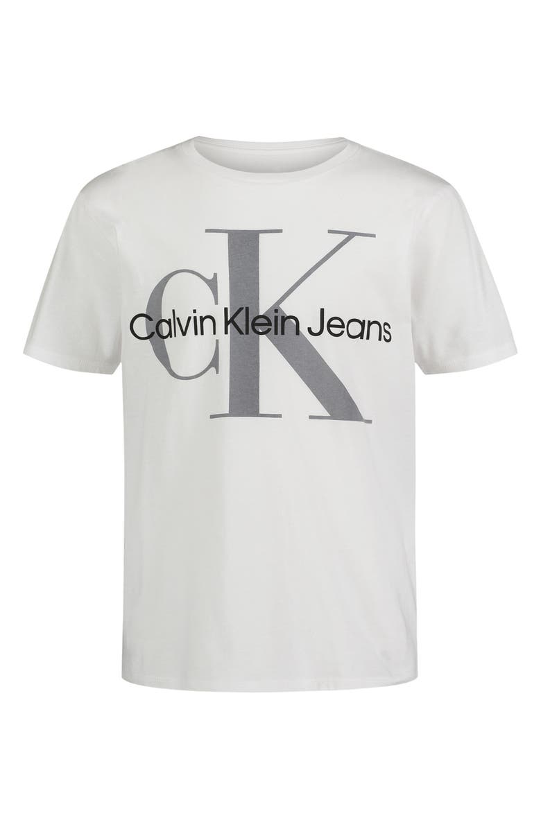 Calvin Klein Kids' Core Monogram Logo Cotton Graphic T-Shirt, Main, color, White