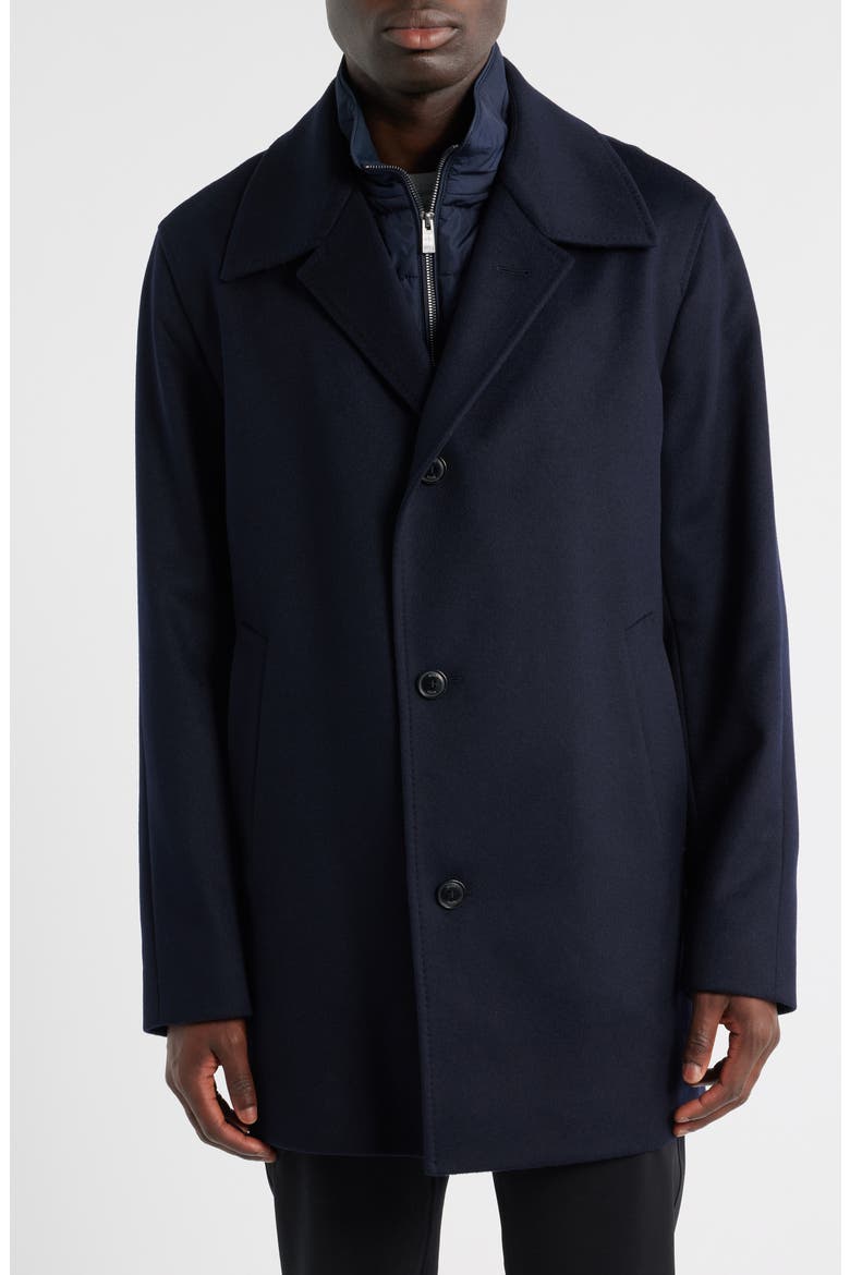 Clark Wool Blend Bib Jacket, Alternate, color, DARK BLUE