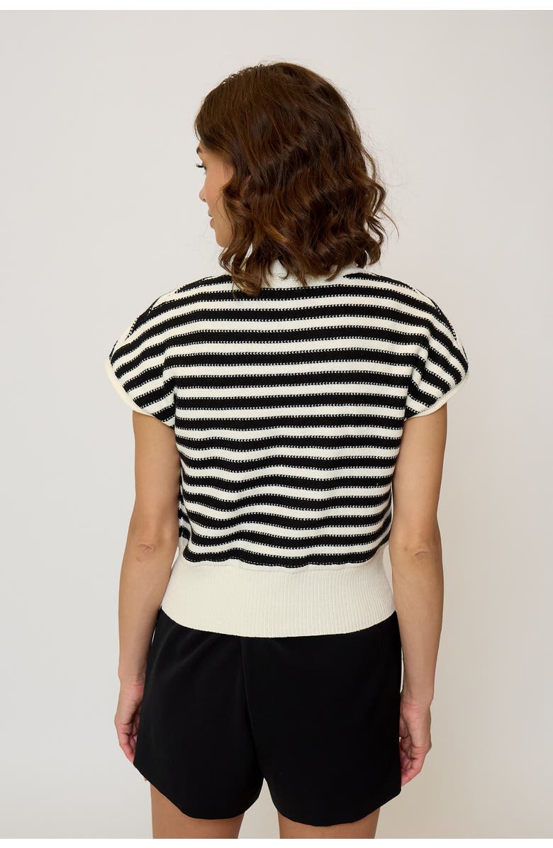 Central Park West Women's Olive Striped Stitch Dolman Top, Alternate, color, Bone