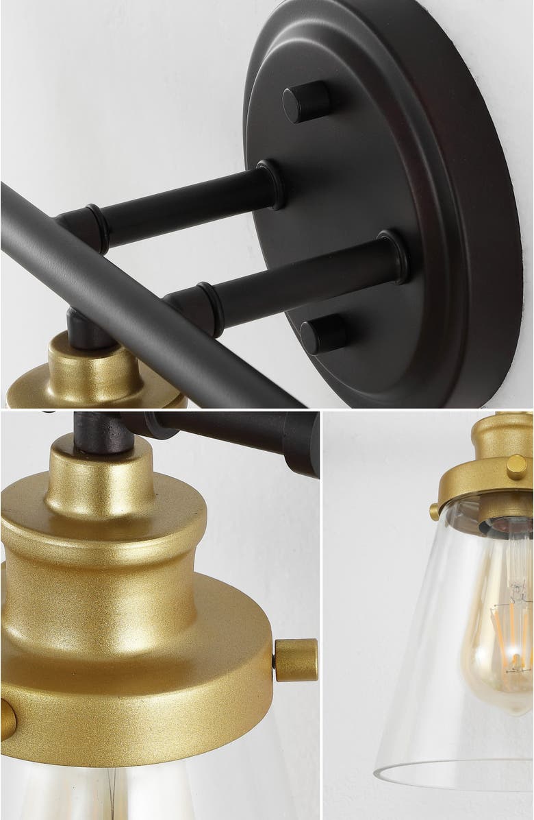 JONATHAN Y Hollis 23.75" 3-Light Traditional Farmhouse Vanity Light with Bathroom Hardware Accessory Set, Alternate, color, 