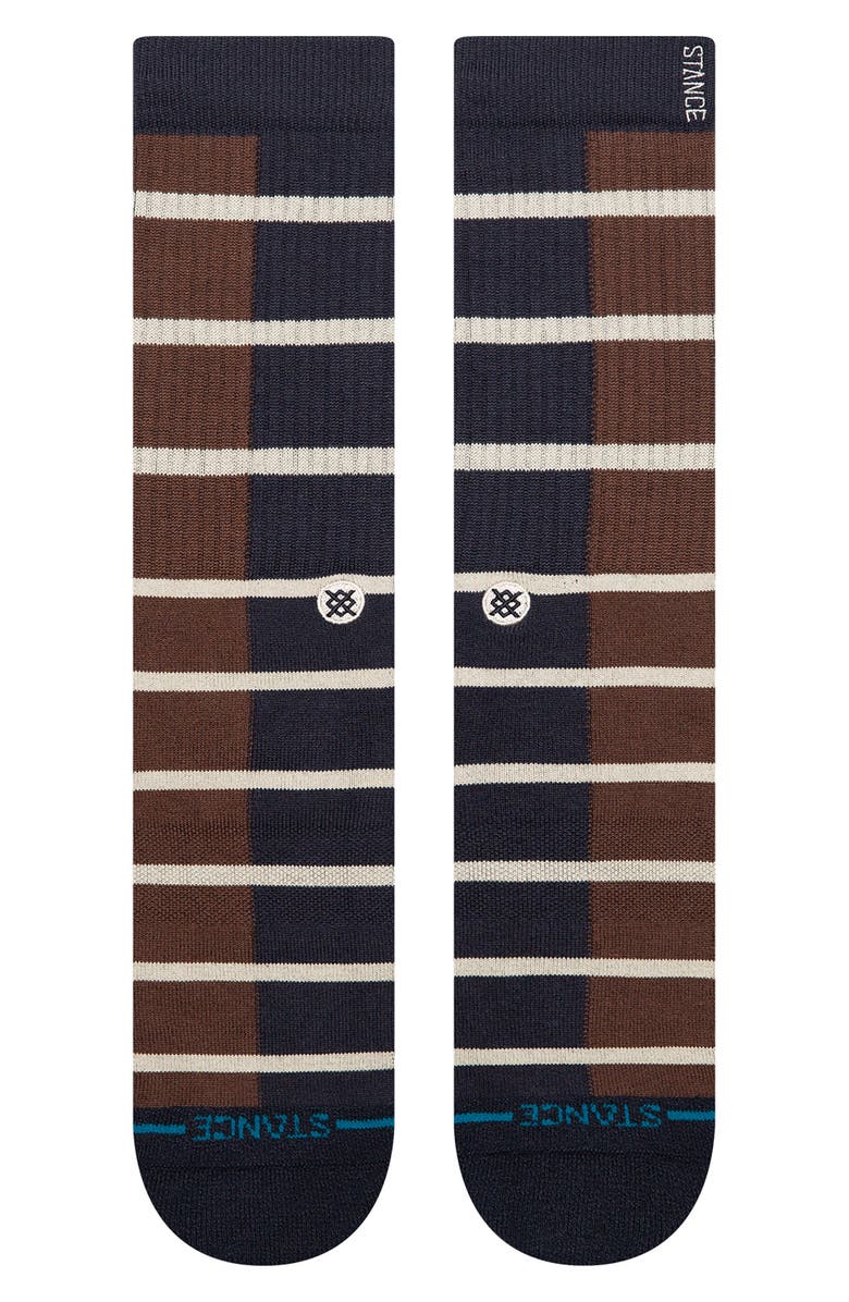 Stance Double Vision Stripe Crew Socks, Alternate, color, Navy