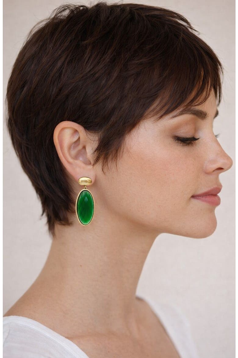 Emerald Drop Earrings, Alternate, color, EMERALD
