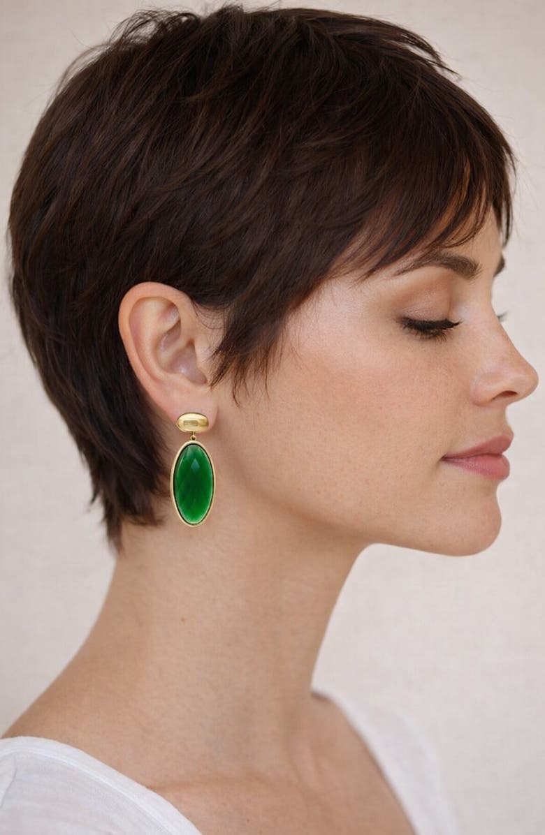 RIVKA FRIEDMAN Emerald Drop Earrings, Alternate, color, Emerald