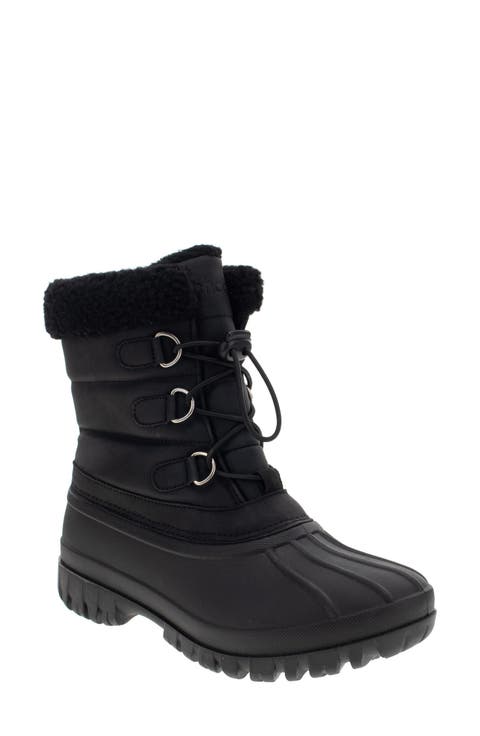 Cold Weather Faux Shearling Lined Snow Boot (Women)