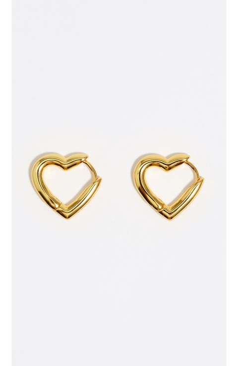 Tall Heart Hoop Earrings