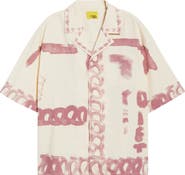 シャツ DIET STARTS MONDAY Strokes Cotton & Linen Blend Camp Shirt DIET STARTS MONDAY Strokes Cotton & Linen Blend Camp Shirt