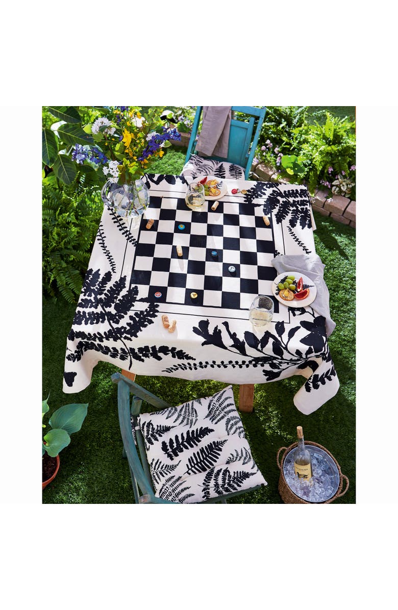 tag Fern Checkerboard Cotton Tablecloth Multicolor Summer Design, Alternate, color, Multicolored