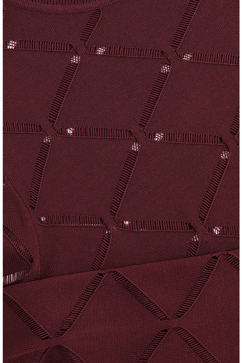 Serene Open Stitch Mock Neck Sweater, Alternate, color, RASPBERRY RED