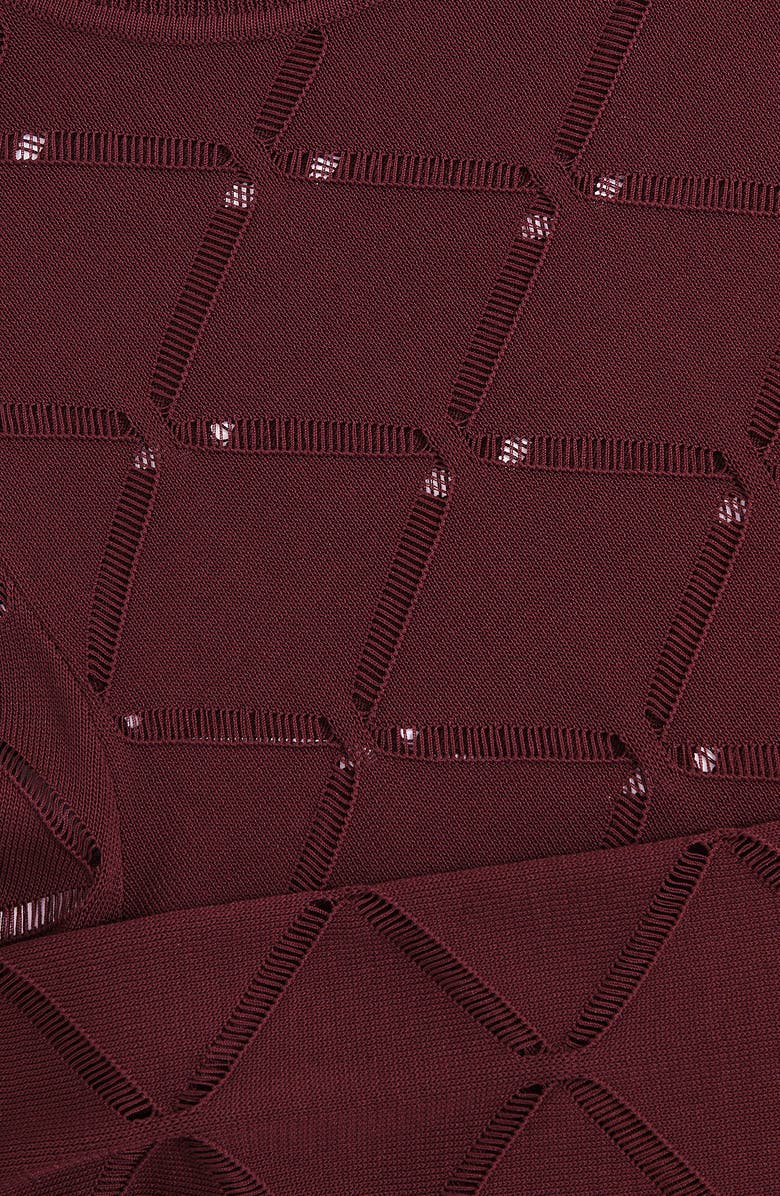 Reiss Serene Open Stitch Mock Neck Sweater, Alternate, color, Raspberry Red