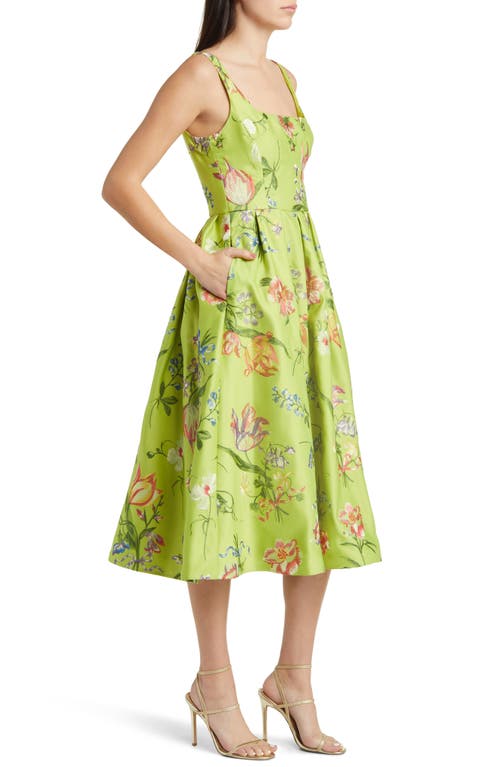 MARCHESA NOTTE MARCHESA NOTTE EMBROIDERED SLEEVELESS FIT & FLARE DRESS