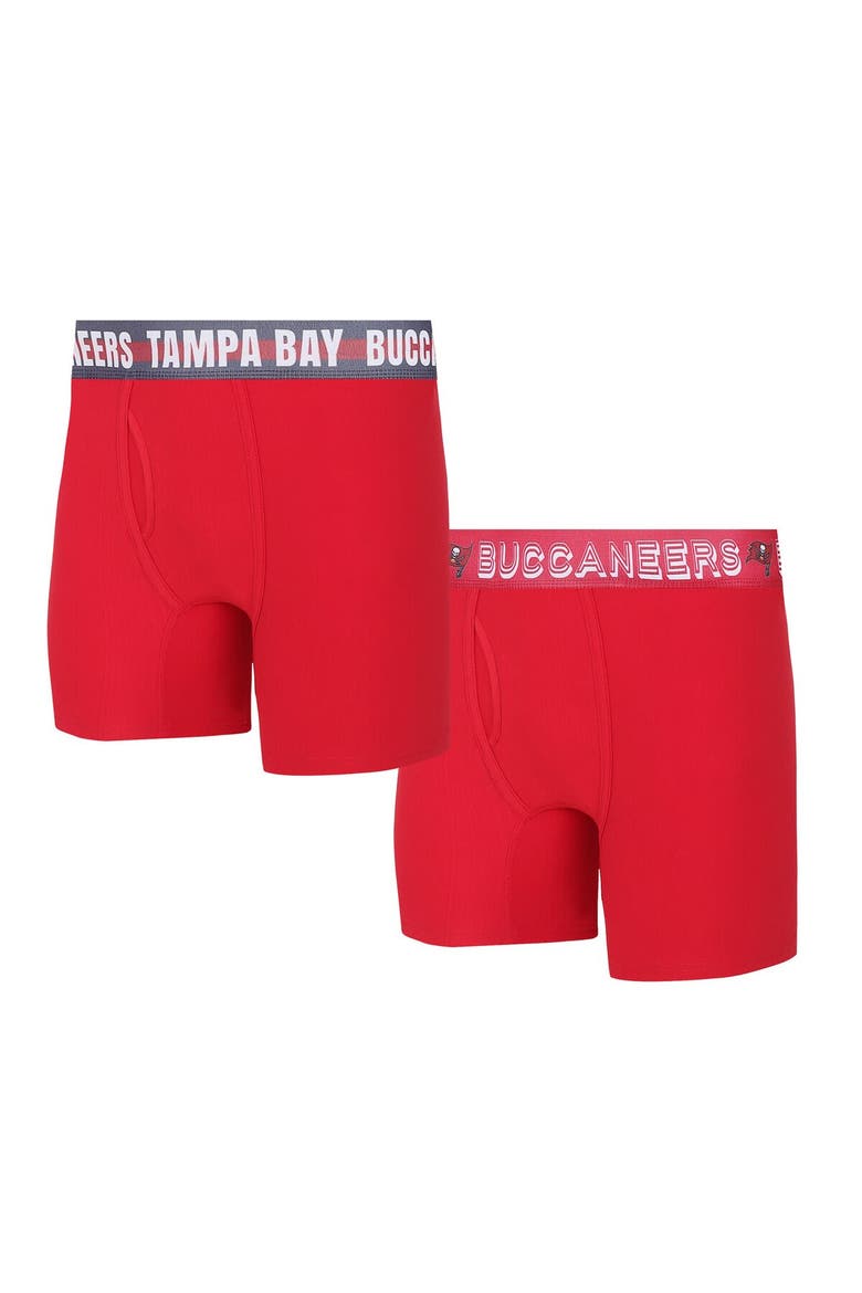 Men's Concepts Sport Tampa Bay Buccaneers Gauge Knit Boxer Brief Two-Pack, Main, color, Red
