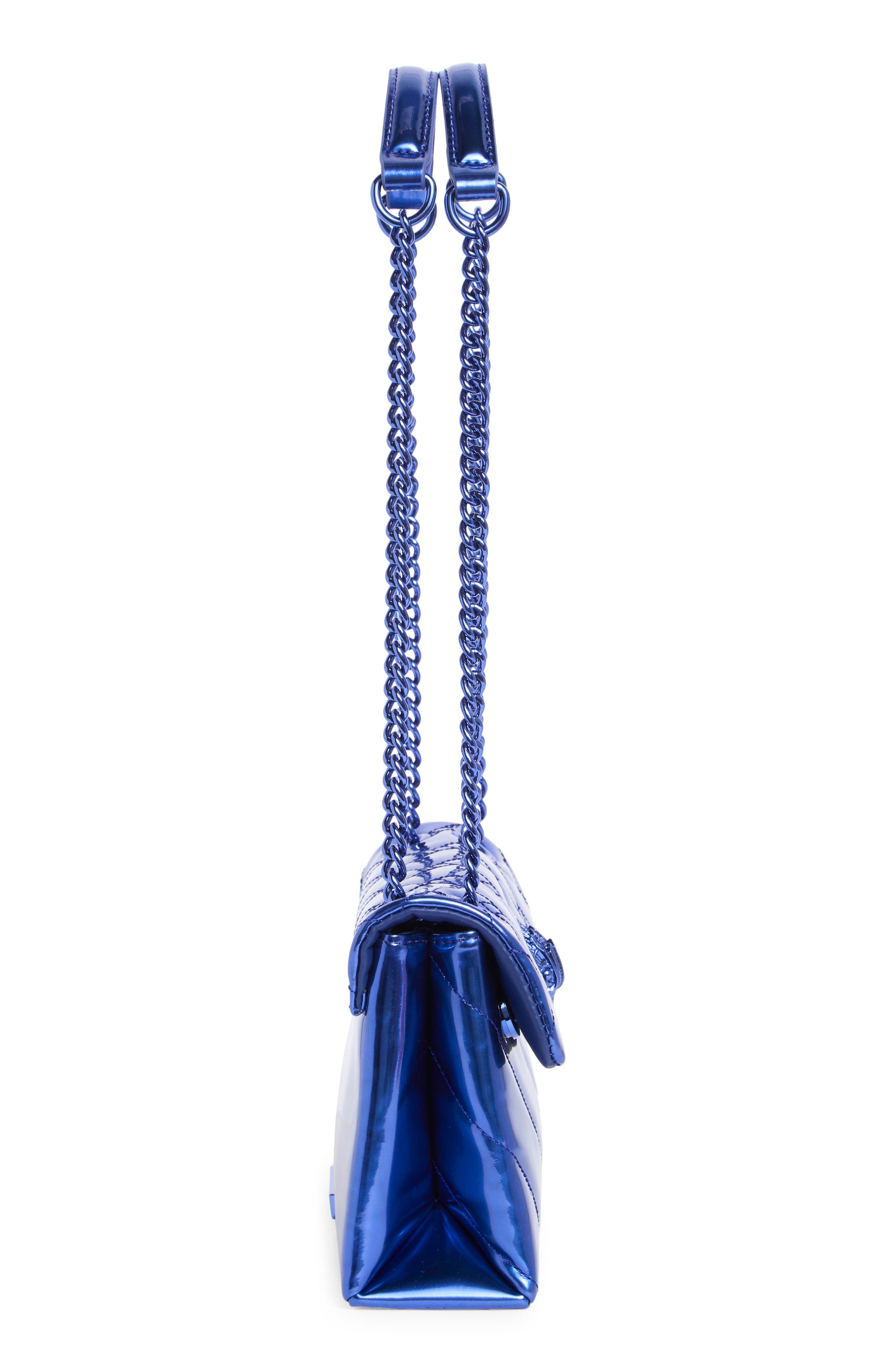Kurt Geiger London Medium Kensington Metallic Convertible Shoulder Bag, Alternate, color, Blue